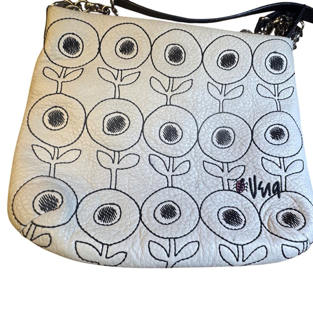 Brighton Vintage Style Convertible Crossbody Bag With Floral Print & Chain Strap